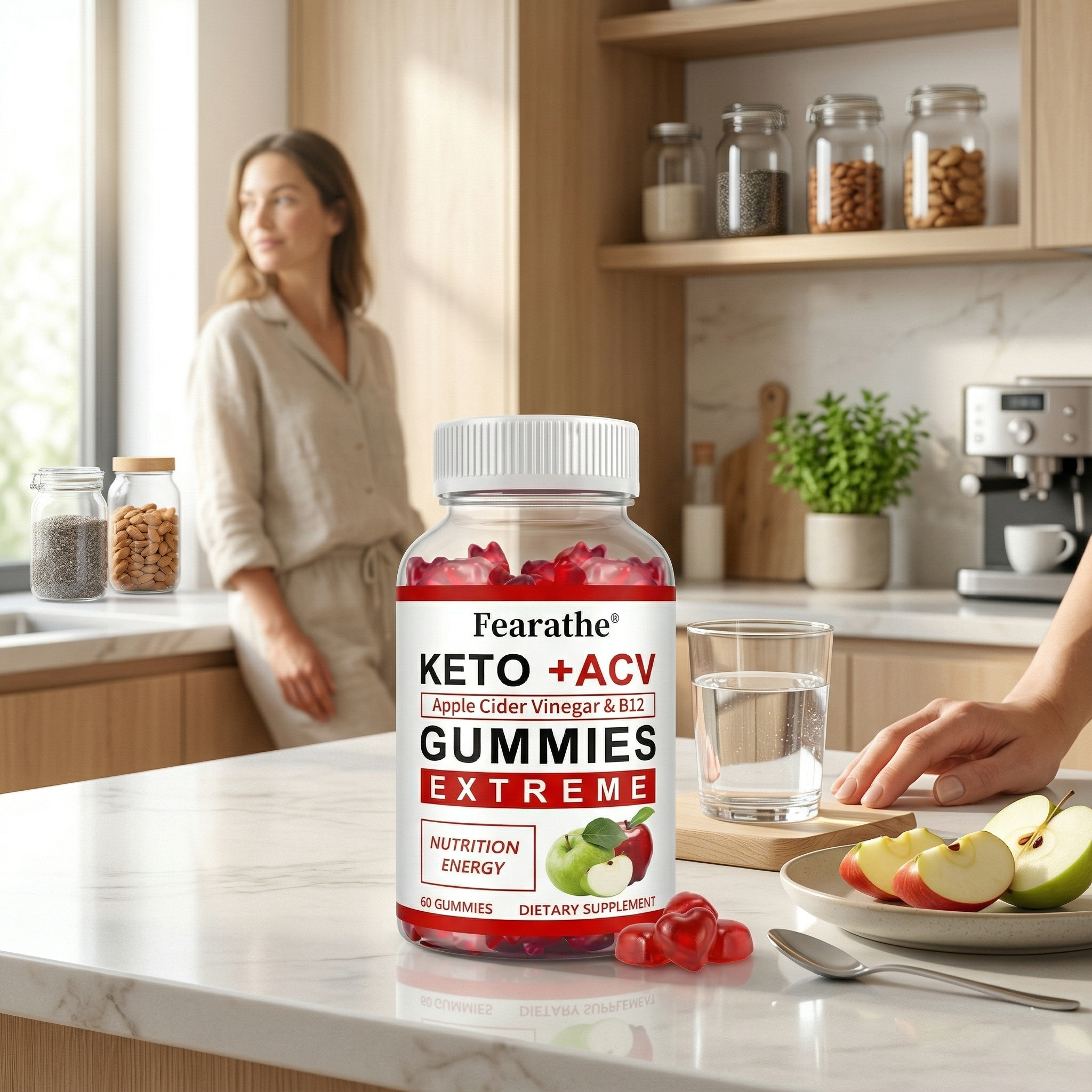 Keto + ACV Gummies with Apple Cider Vinegar & B12