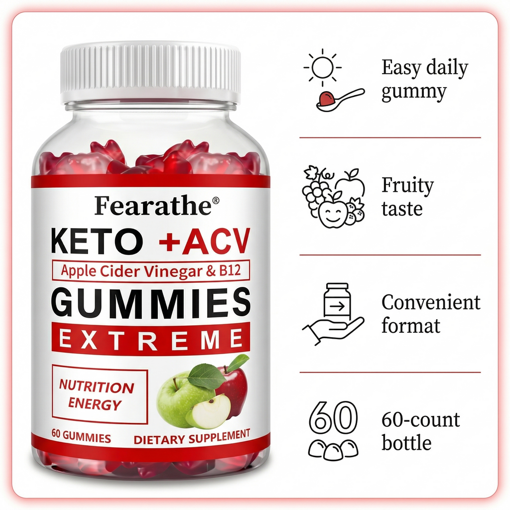 Keto + ACV Gummies with Apple Cider Vinegar & B12
