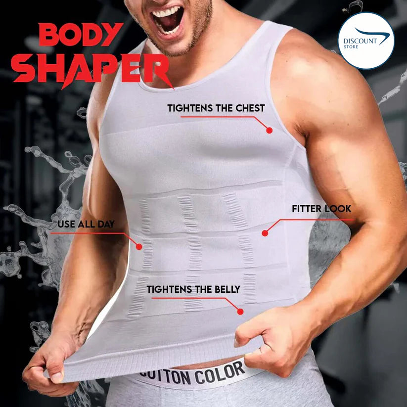 Men’s Compression Tank Top Shapewear Slim Fit Body Support Vest