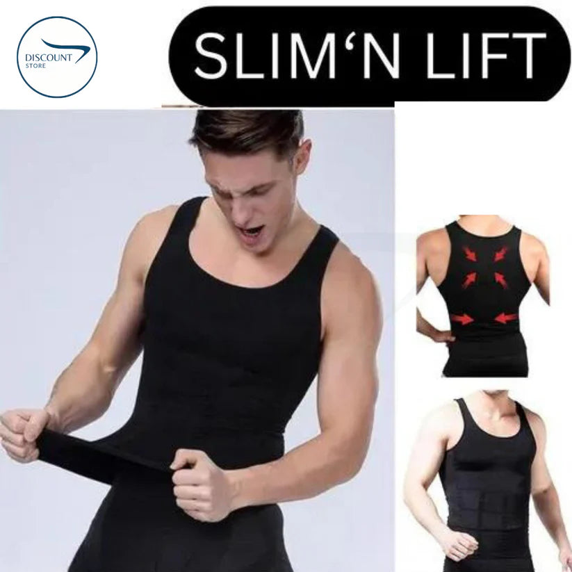 Men’s Compression Tank Top Shapewear Slim Fit Body Support Vest