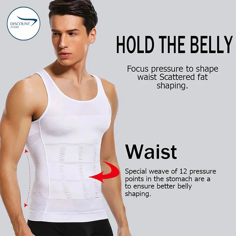 Men’s Compression Tank Top Shapewear Slim Fit Body Support Vest